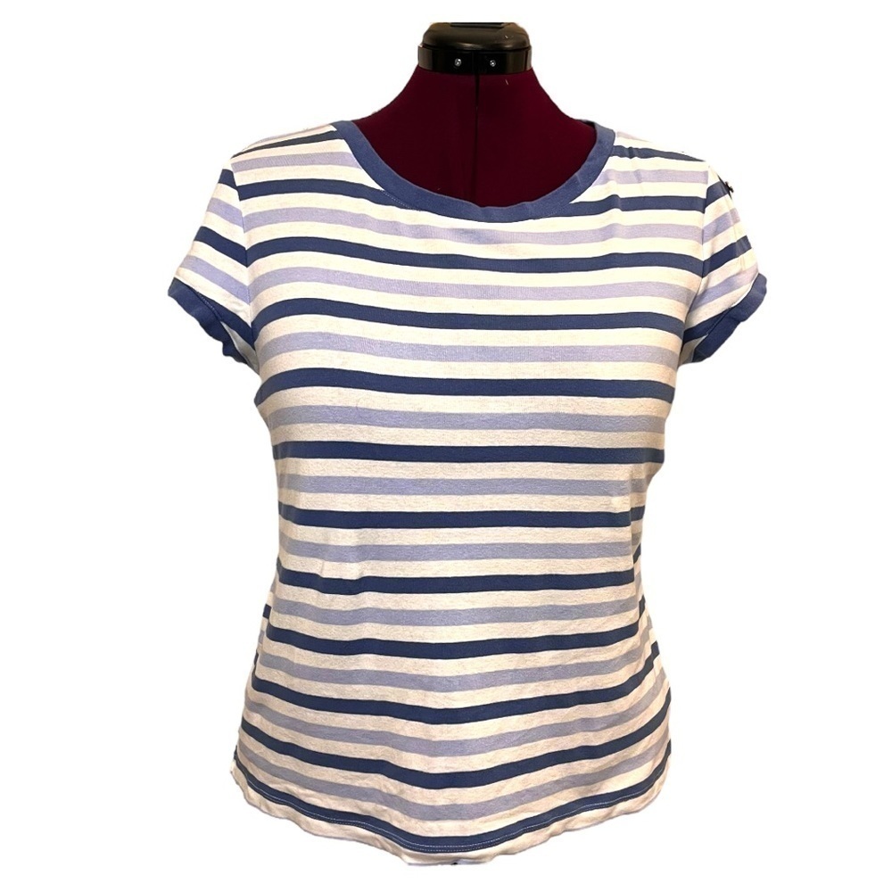 Bundle of 2: Talbots Cotton Shoulder Button Details Tees (Wardrobe Essential)